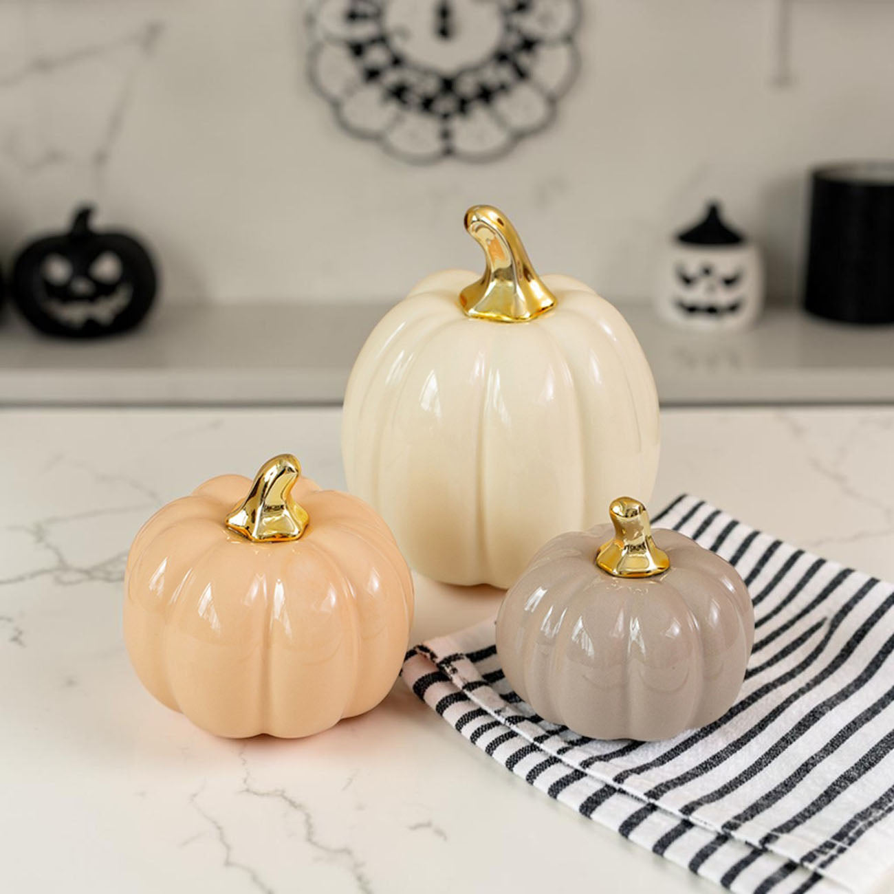 Pastel Ceramic Pumpkin Decor