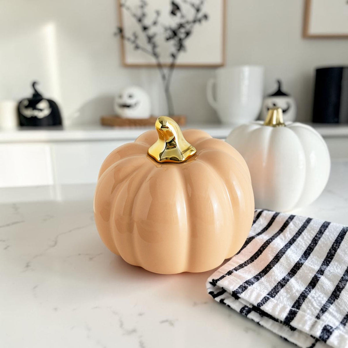 Pastel Ceramic Pumpkin Decor
