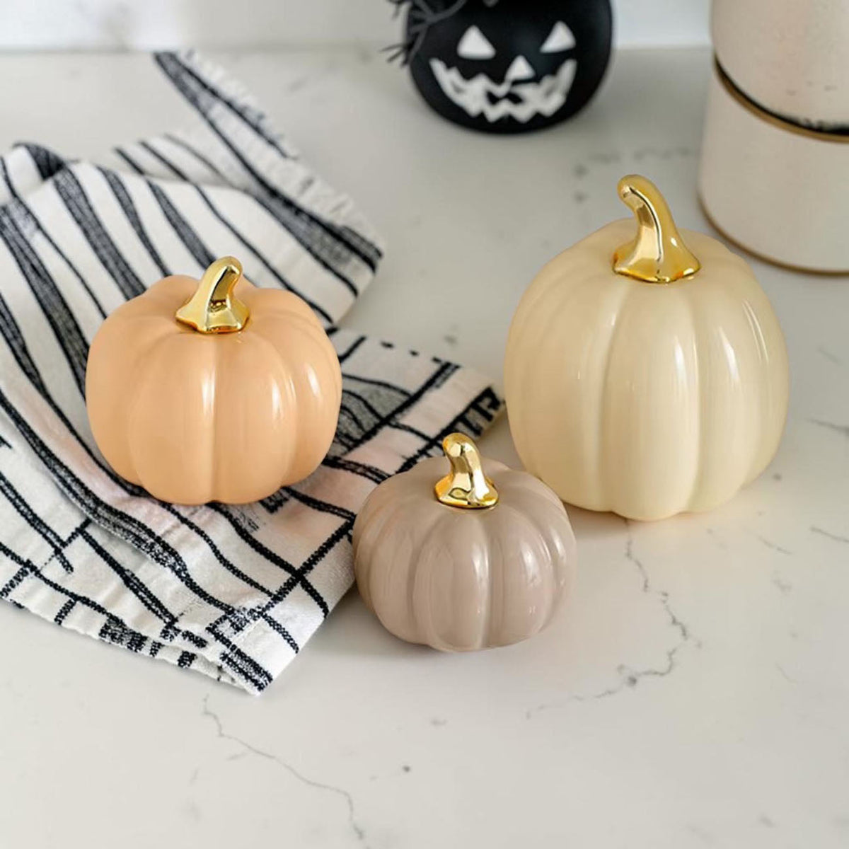 Pastel Ceramic Pumpkin Decor