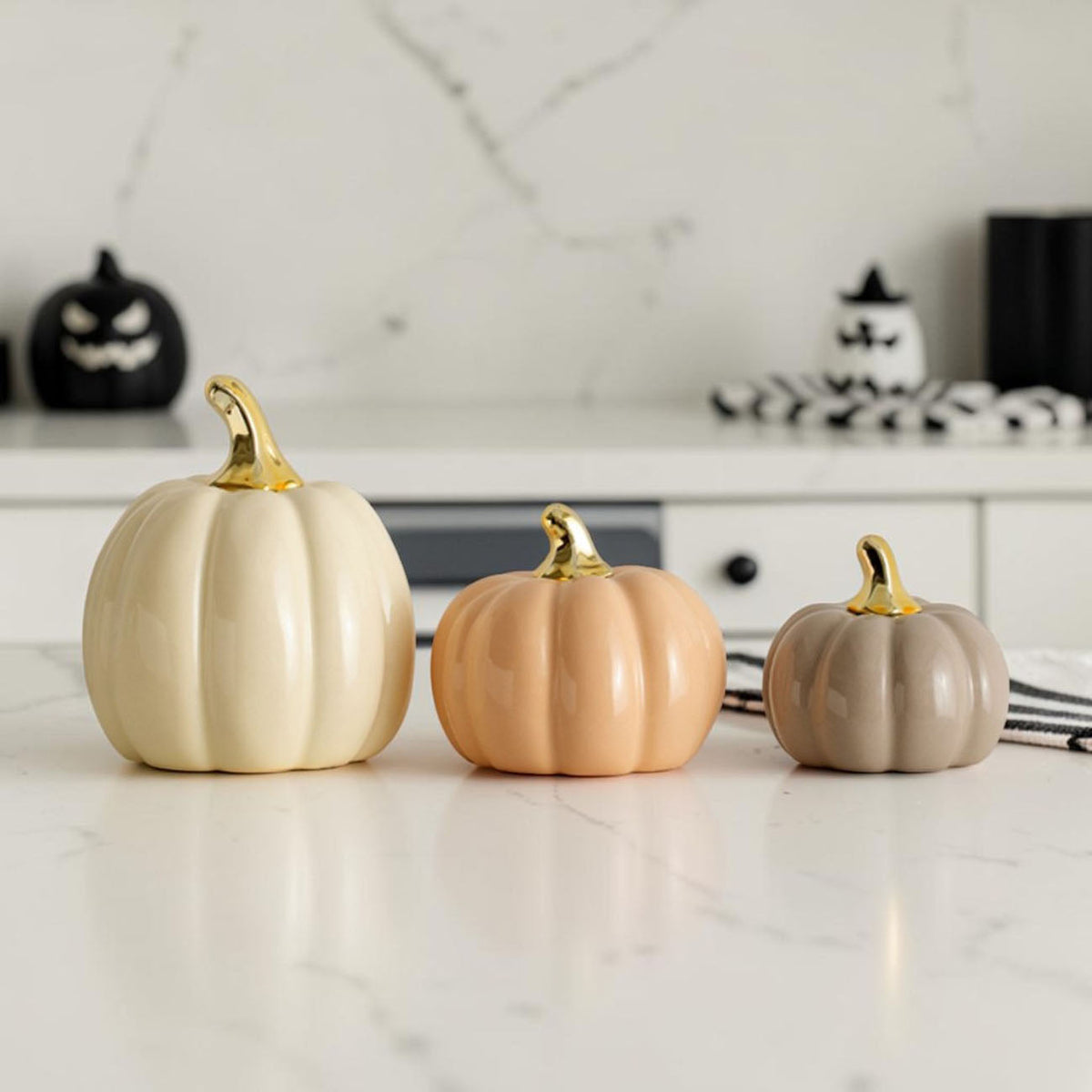 Pastel Ceramic Pumpkin Decor