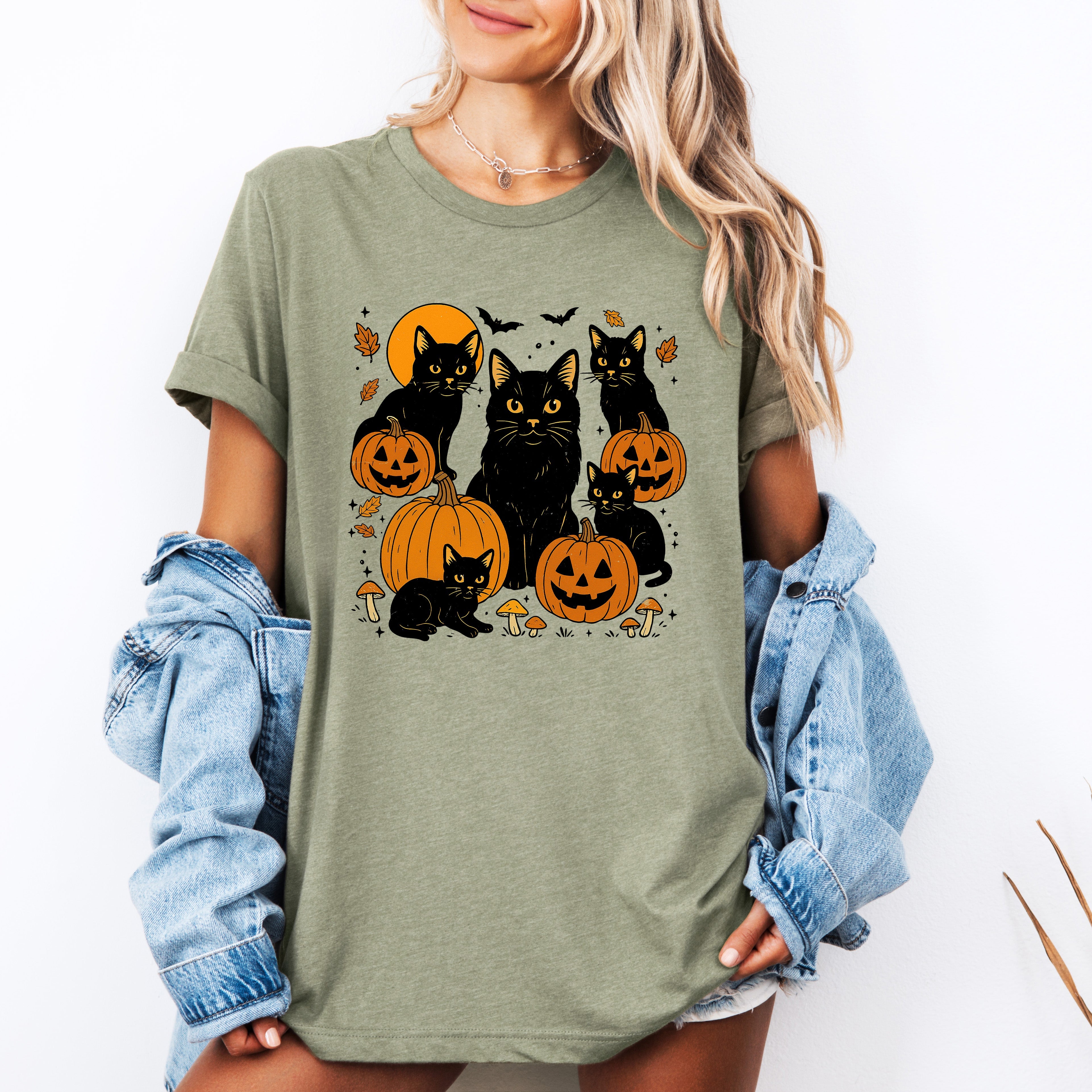 Retro Black Cats Halloween Tee