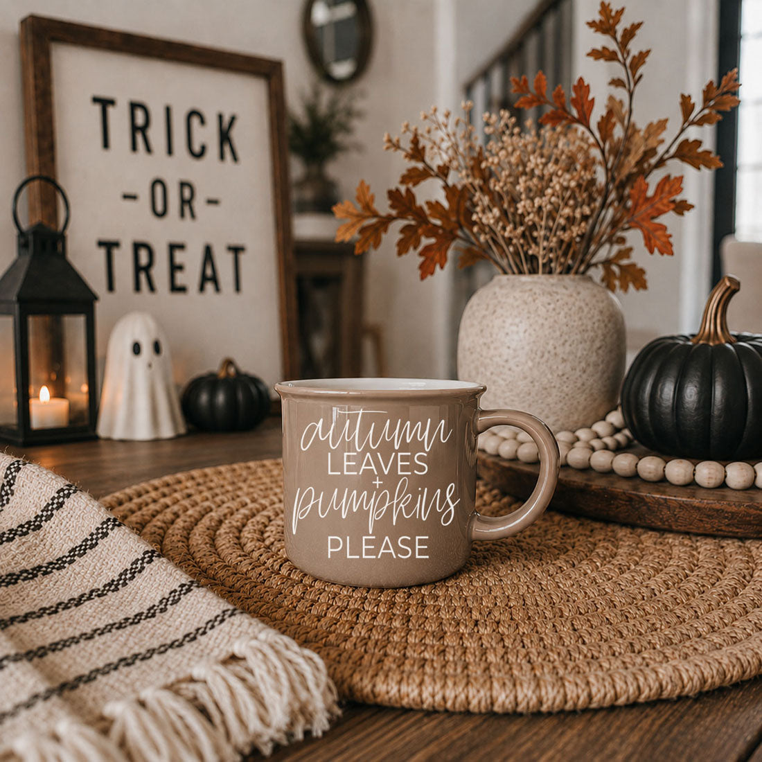 Autumn Leaves Pumpkins Coffee Mug
