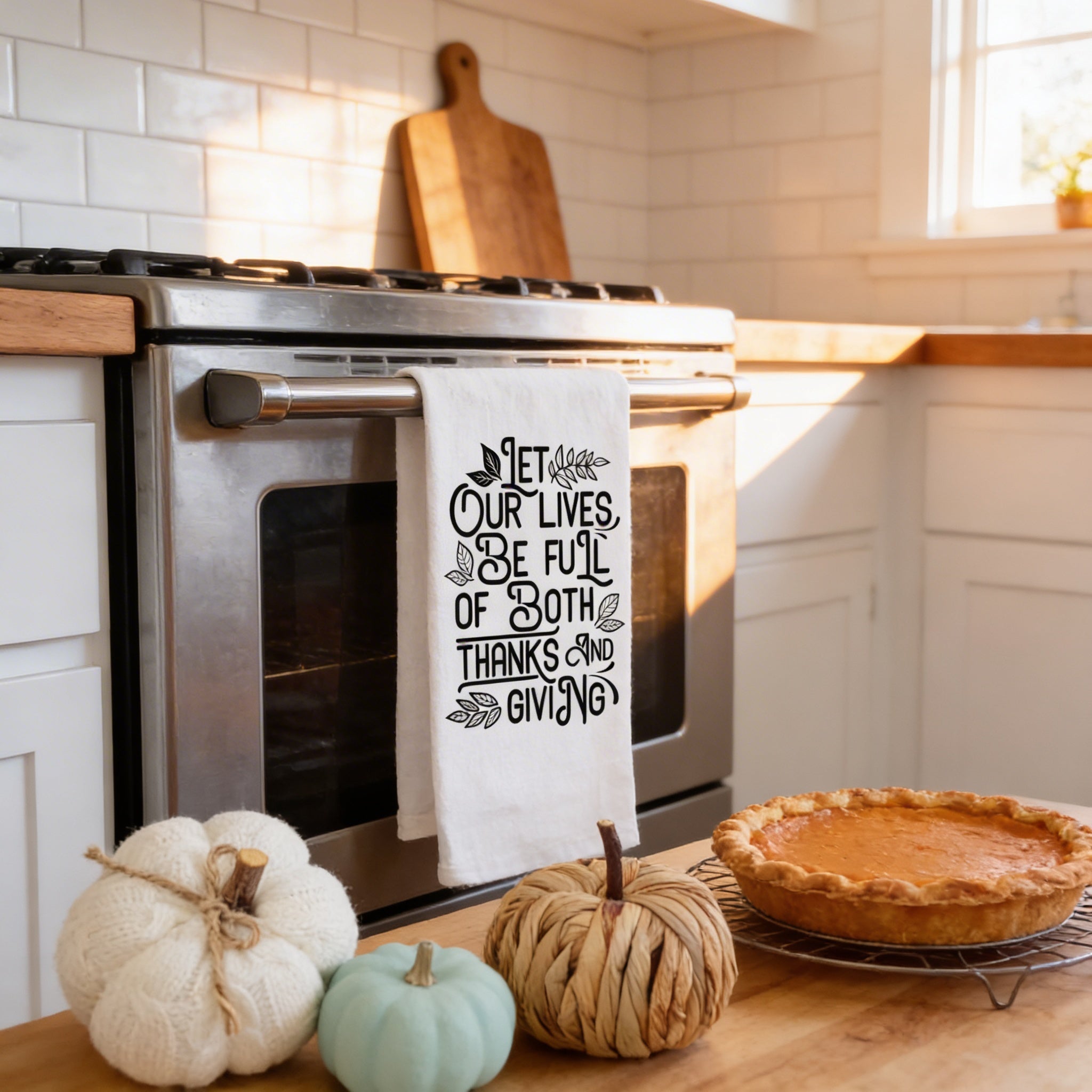 Thankful Thanksgiving Kitchen Tea Towel