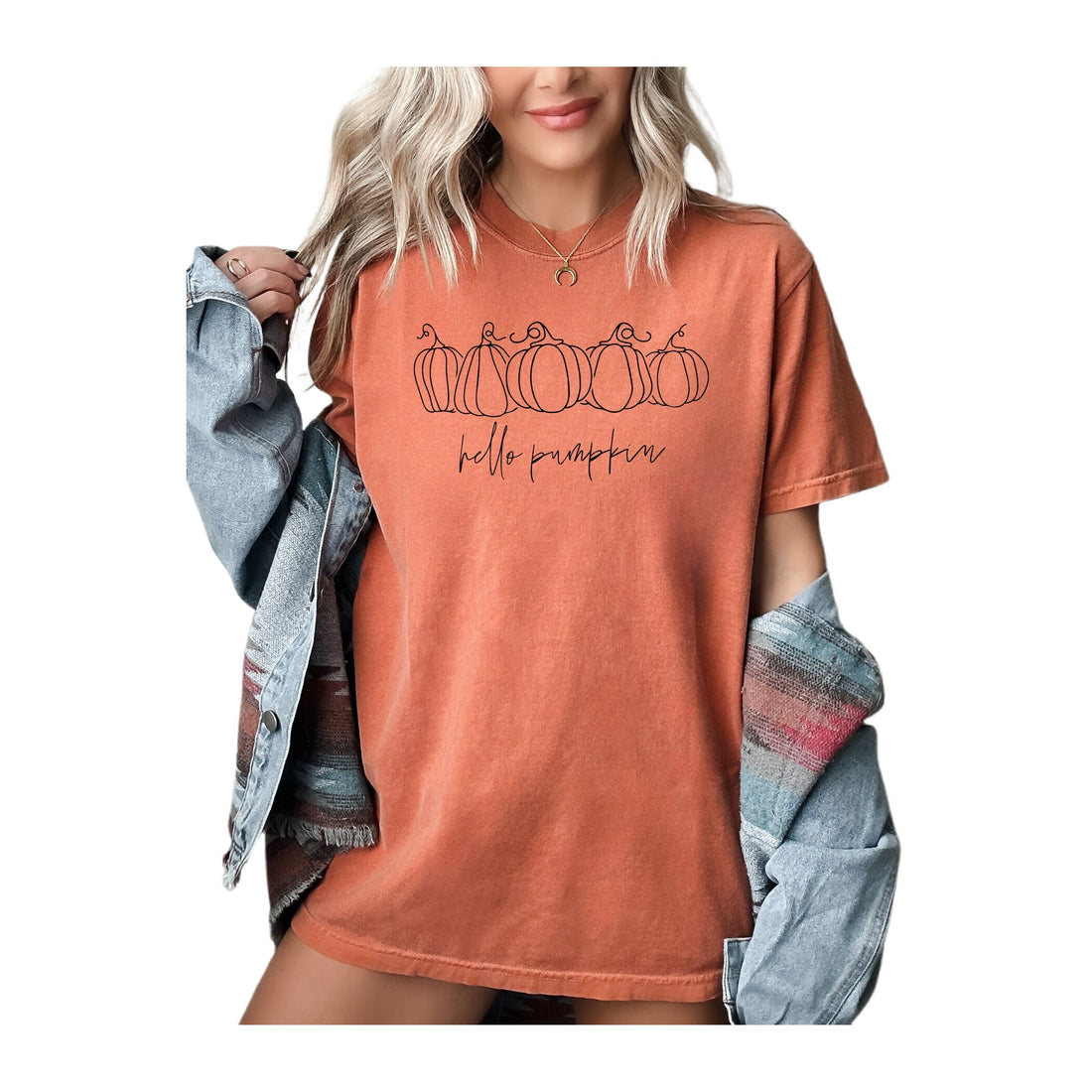 Hello Pumpkin Line Art Tee