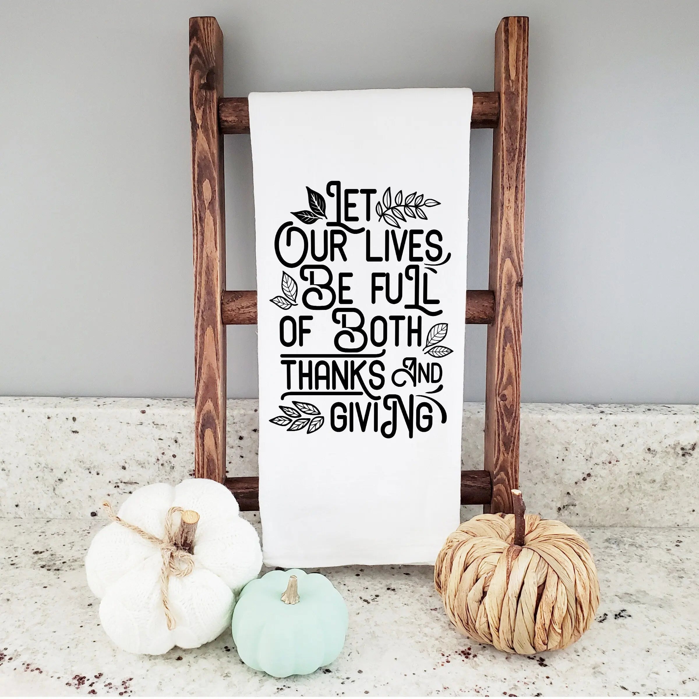 Thankful Thanksgiving Kitchen Tea Towel