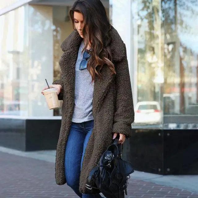 Cozy Teddy Fleece Long Coat
