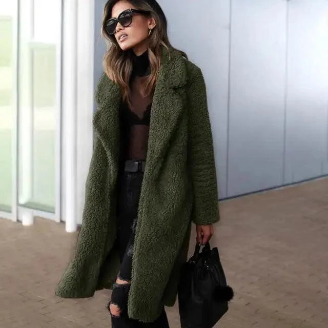 Cozy Teddy Fleece Long Coat