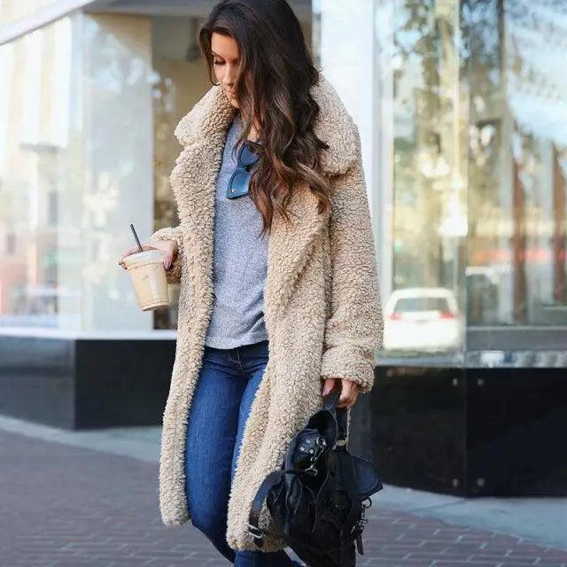 Cozy Teddy Fleece Long Coat
