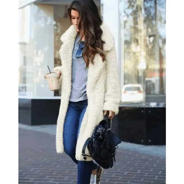 Cozy Teddy Fleece Long Coat