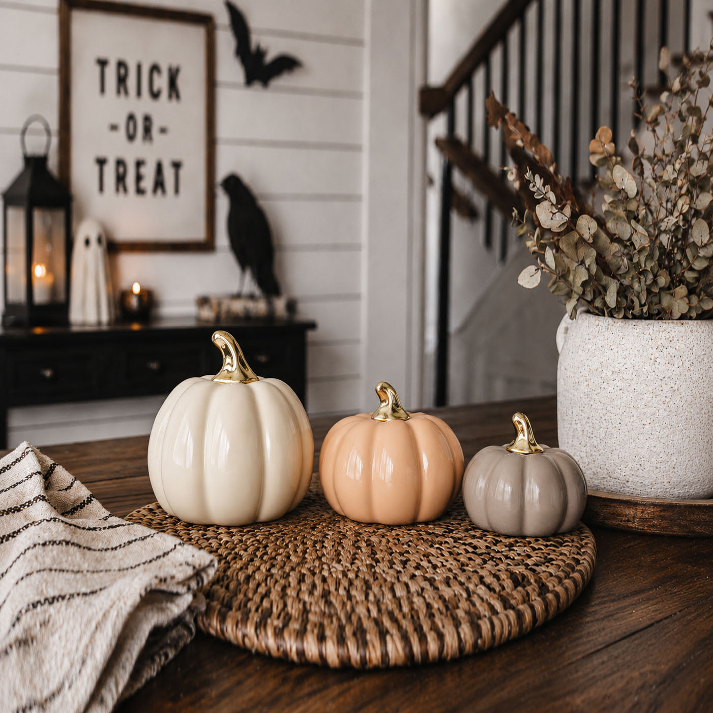 Pastel Ceramic Pumpkin Decor