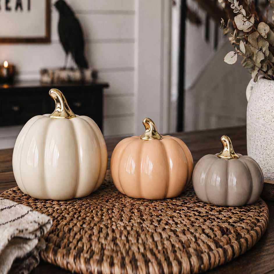 Pastel Ceramic Pumpkin Decor