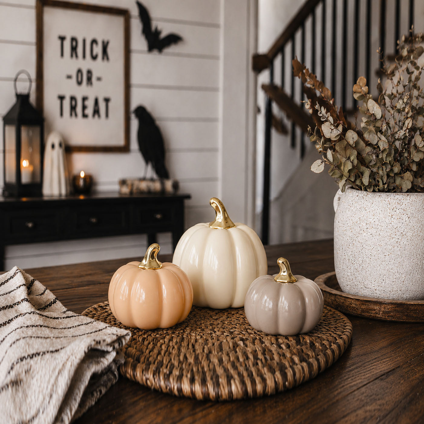 Pastel Ceramic Pumpkin Decor