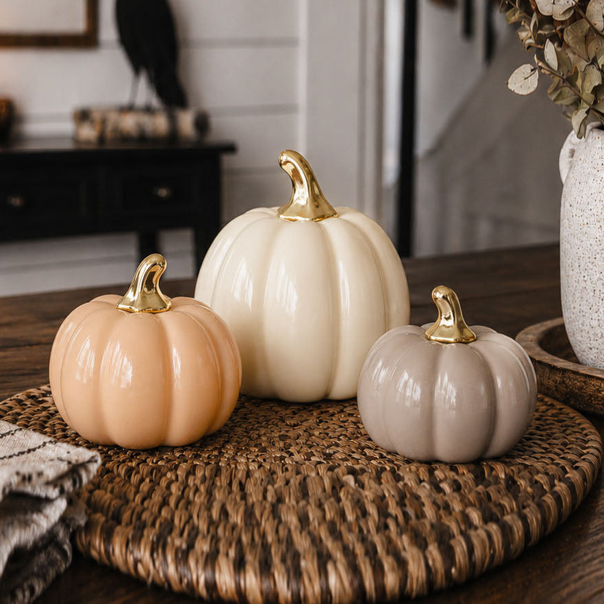 Pastel Ceramic Pumpkin Decor