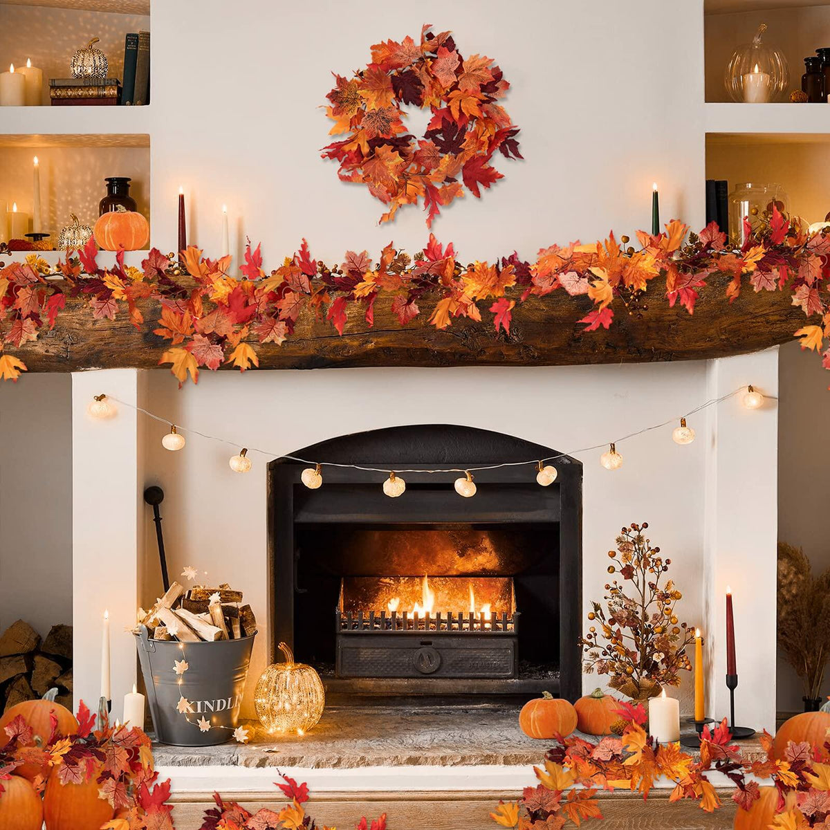 Artificial Maple Leaves Garland Set