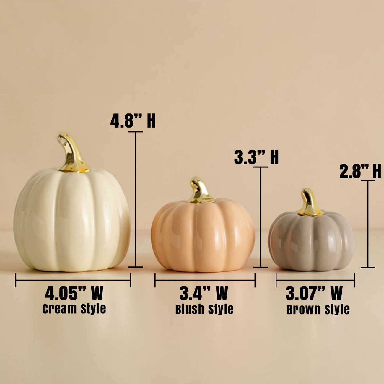 Pastel Ceramic Pumpkin Decor