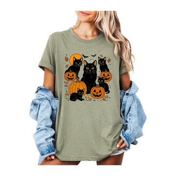 Retro Black Cats Halloween Tee