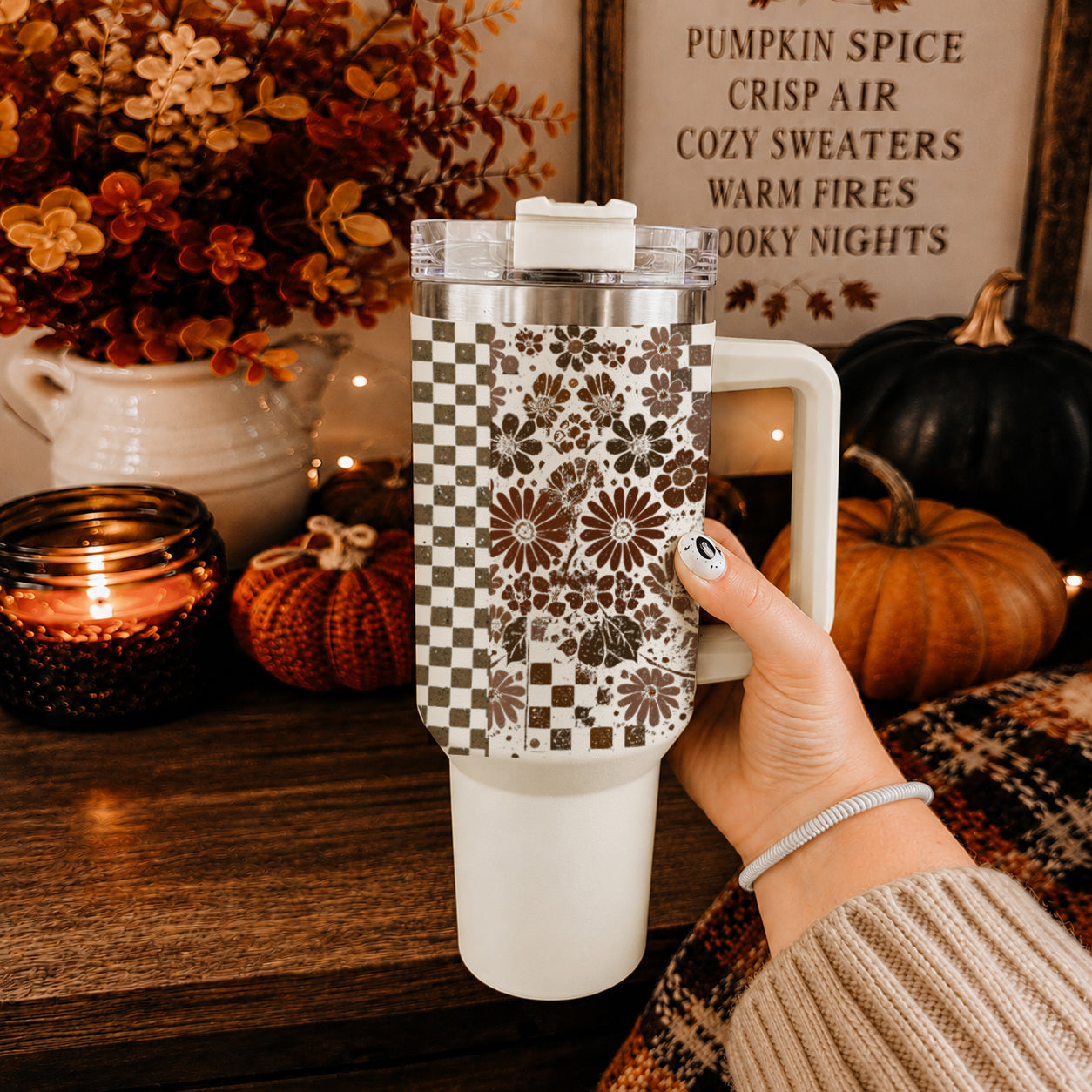 Retro Ghost Skull 40oz Tumbler