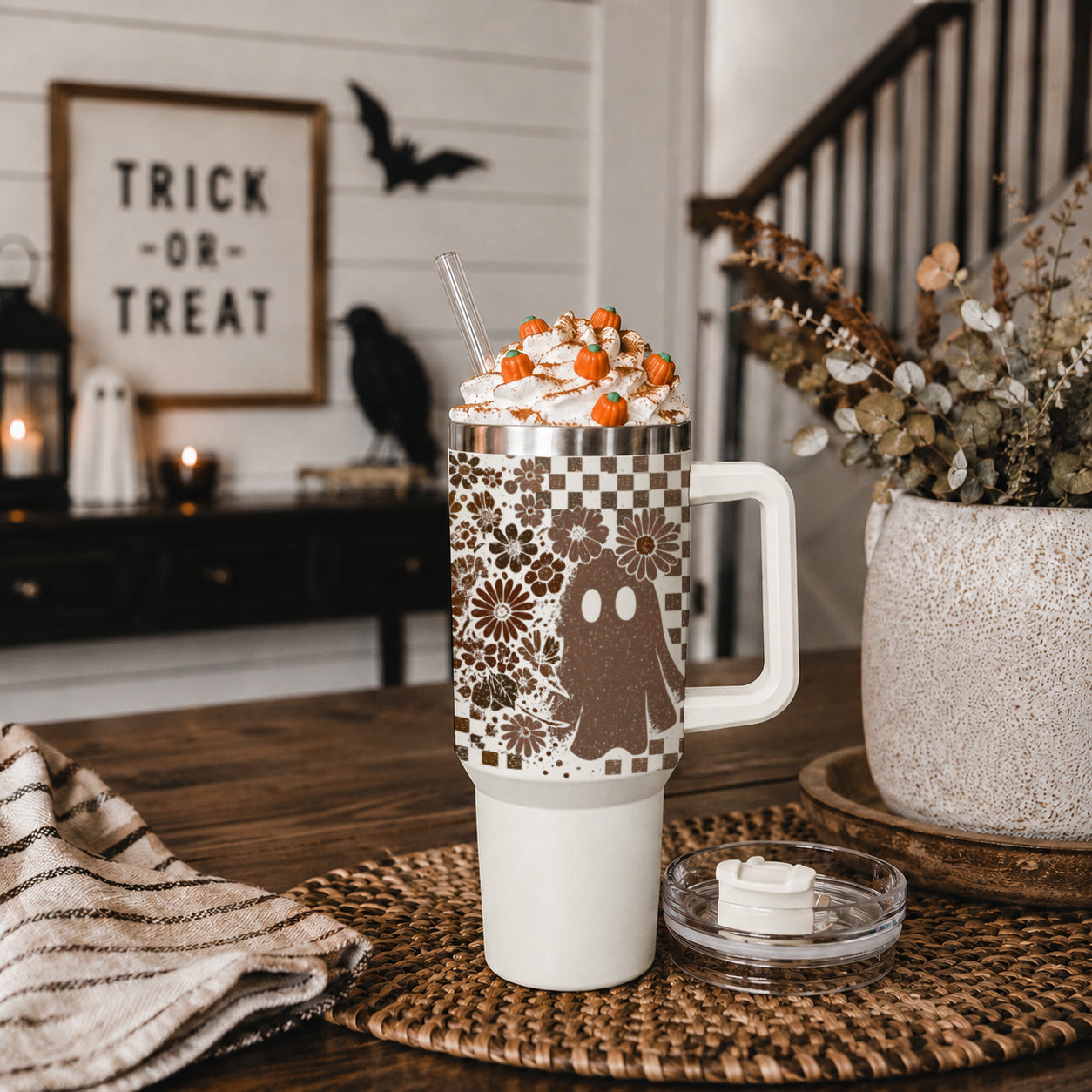 Retro Ghost Skull 40oz Tumbler