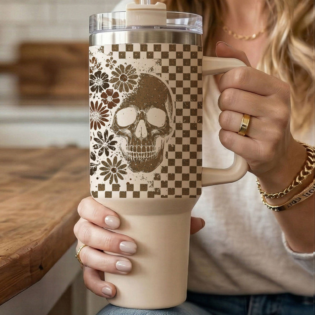 Retro Ghost Skull 40oz Tumbler