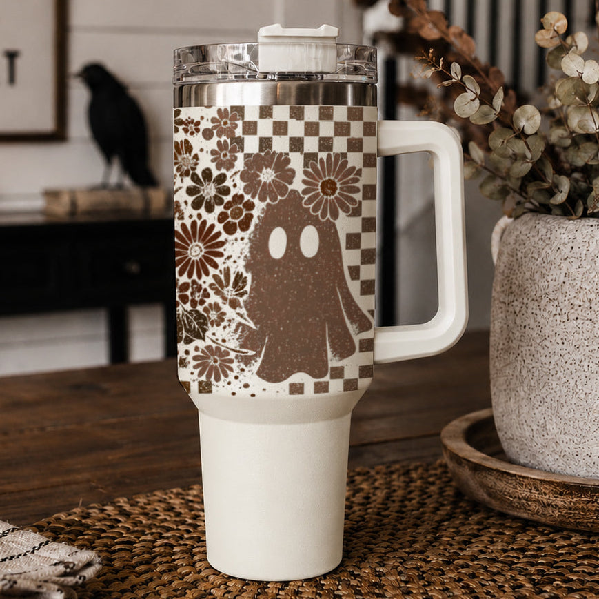 Retro Ghost Skull 40oz Tumbler