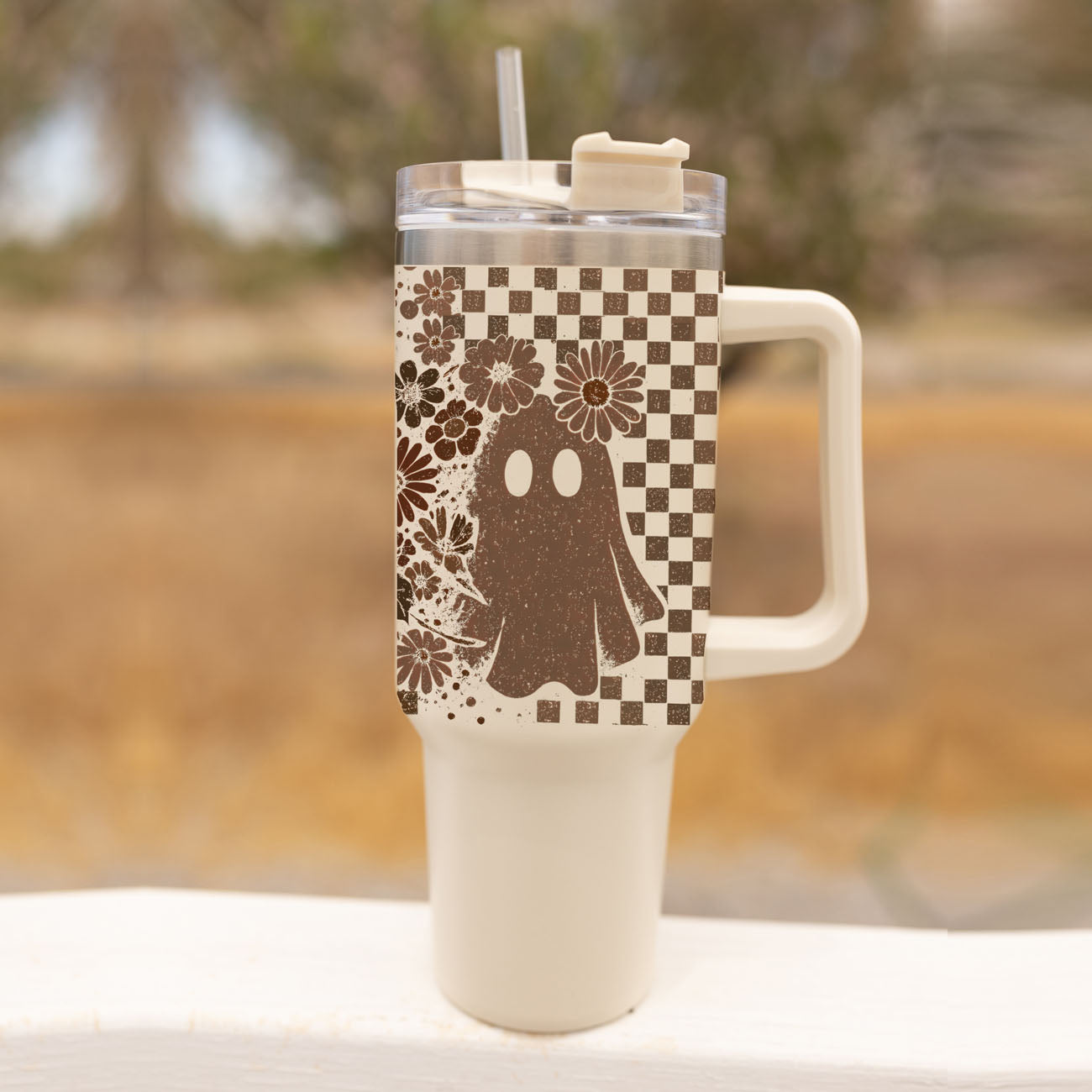 Retro Ghost Skull 40oz Tumbler