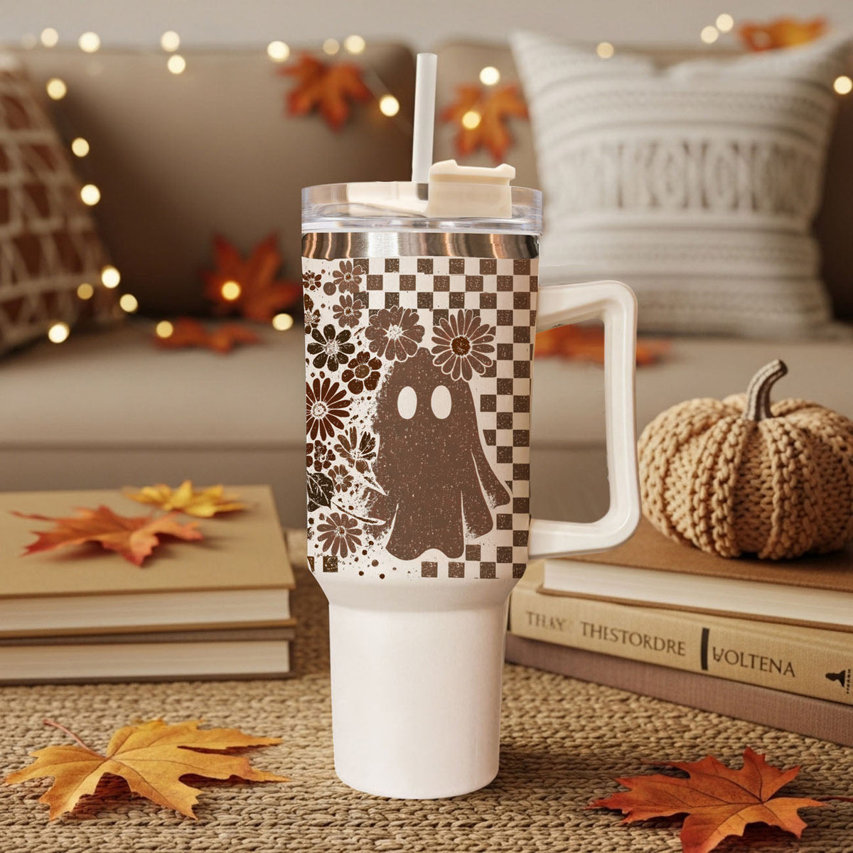 Retro Ghost Skull 40oz Tumbler