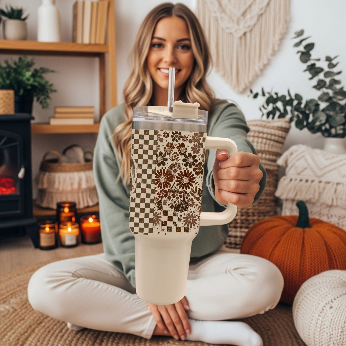 Retro Ghost Skull 40oz Tumbler