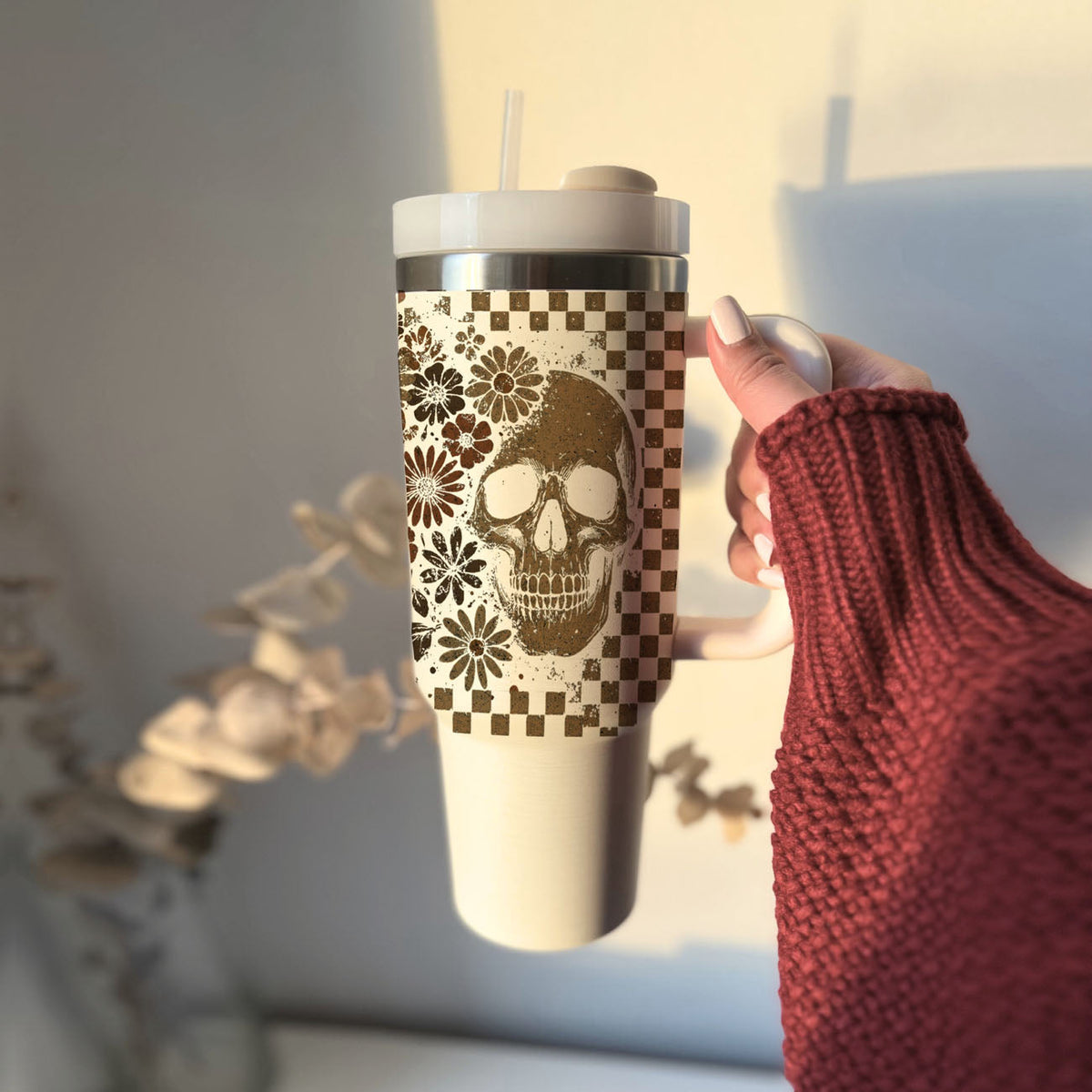 Retro Ghost Skull 40oz Tumbler