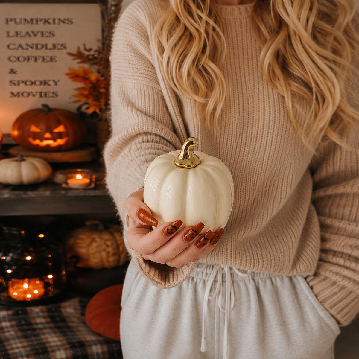 Pastel Ceramic Pumpkin Decor