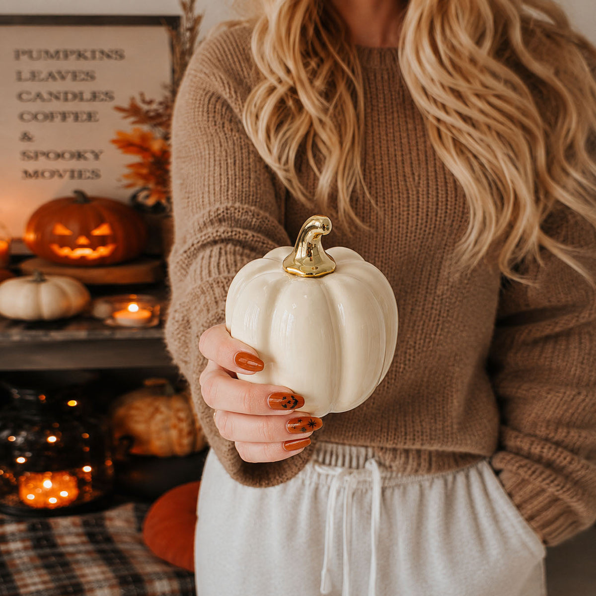 Pastel Ceramic Pumpkin Decor